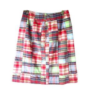 Patchwork Fisherman Cottage Coastal Lined Midi Cape Madras Skirt, Women's 2